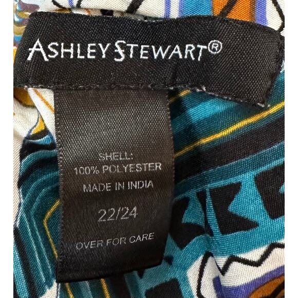 2/$15 Ashley Stewart Scarf Hem Halter Top Boho Southwestern 3X Plus Size 22/24 - Picture 10 of 11